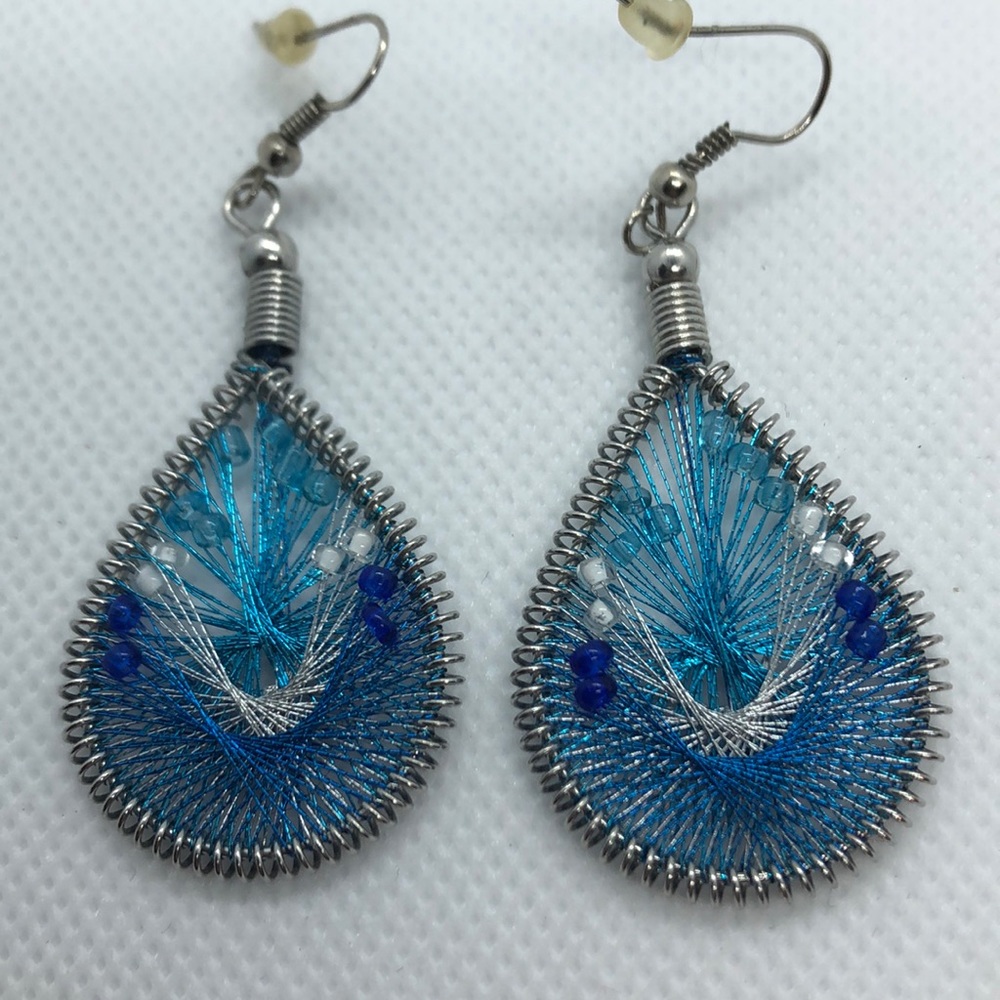 Colorful woven drop earrings set (2 pairs) - Picture 2 of 8